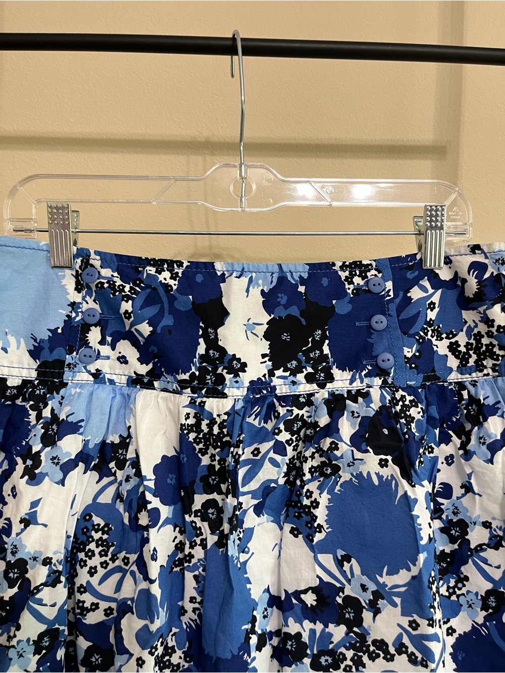 LOFT Outlet Blue Floral A-Line Skirt 12 Preppy Coastal Grandmillennial Summer - Picture 7 of 13